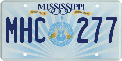 MS license plate MHC277
