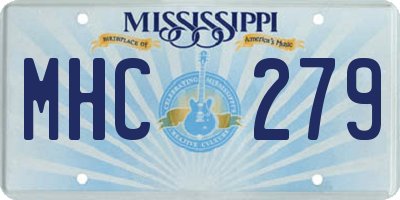 MS license plate MHC279