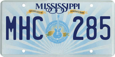 MS license plate MHC285
