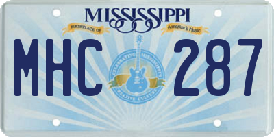 MS license plate MHC287