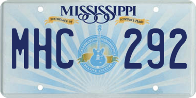 MS license plate MHC292
