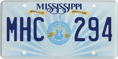MS license plate MHC294