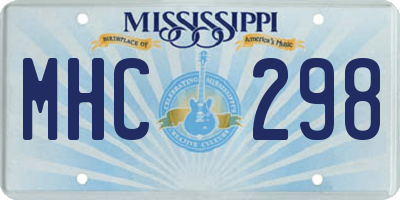 MS license plate MHC298