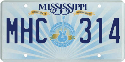 MS license plate MHC314