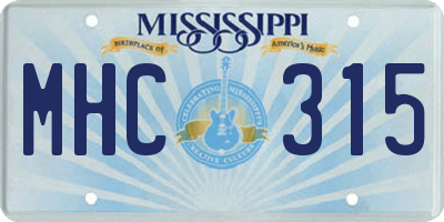 MS license plate MHC315