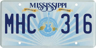 MS license plate MHC316