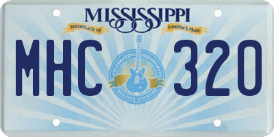 MS license plate MHC320
