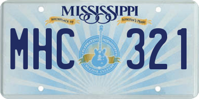 MS license plate MHC321