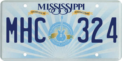 MS license plate MHC324