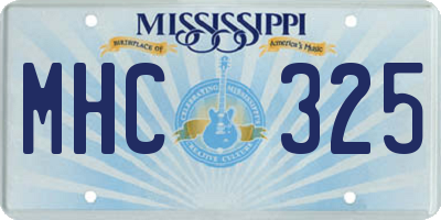 MS license plate MHC325
