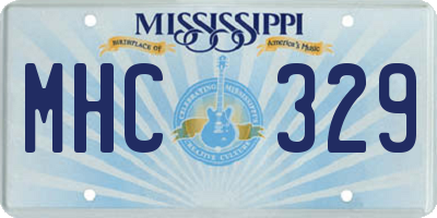 MS license plate MHC329