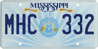 MS license plate MHC332