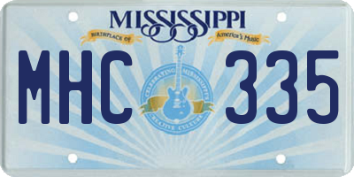 MS license plate MHC335