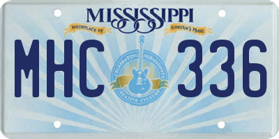 MS license plate MHC336