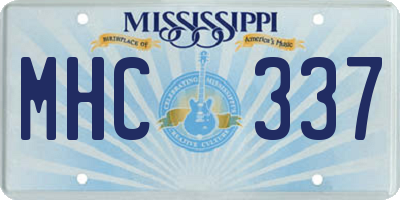 MS license plate MHC337