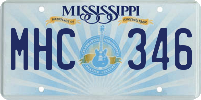 MS license plate MHC346