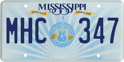 MS license plate MHC347