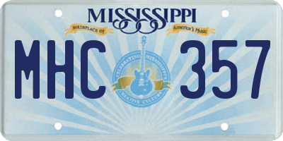 MS license plate MHC357