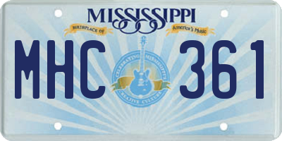 MS license plate MHC361