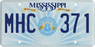 MS license plate MHC371