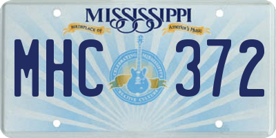 MS license plate MHC372