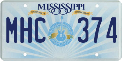 MS license plate MHC374