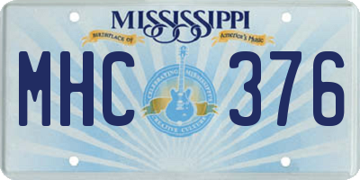 MS license plate MHC376