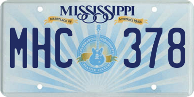 MS license plate MHC378