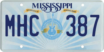 MS license plate MHC387