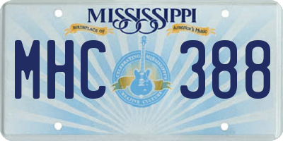 MS license plate MHC388