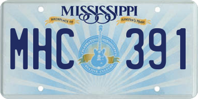 MS license plate MHC391