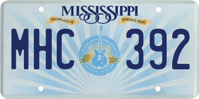 MS license plate MHC392