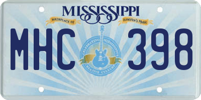 MS license plate MHC398