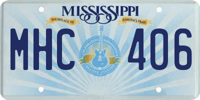 MS license plate MHC406