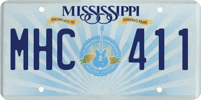 MS license plate MHC411