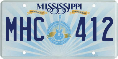 MS license plate MHC412