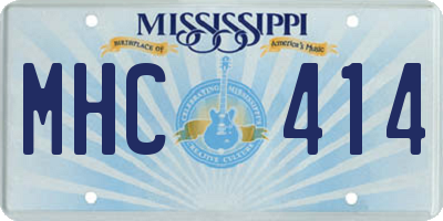 MS license plate MHC414