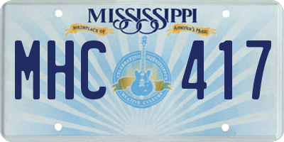 MS license plate MHC417