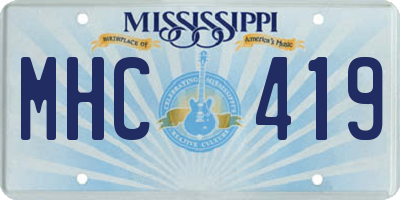 MS license plate MHC419