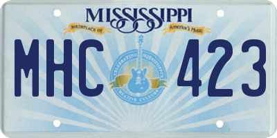 MS license plate MHC423
