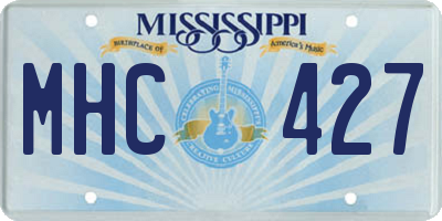 MS license plate MHC427