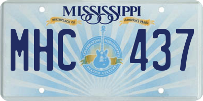 MS license plate MHC437