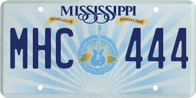 MS license plate MHC444