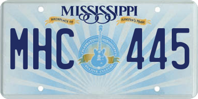 MS license plate MHC445