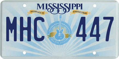 MS license plate MHC447