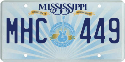 MS license plate MHC449