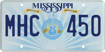 MS license plate MHC450