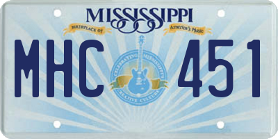 MS license plate MHC451
