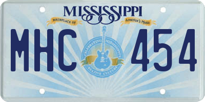 MS license plate MHC454