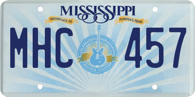 MS license plate MHC457